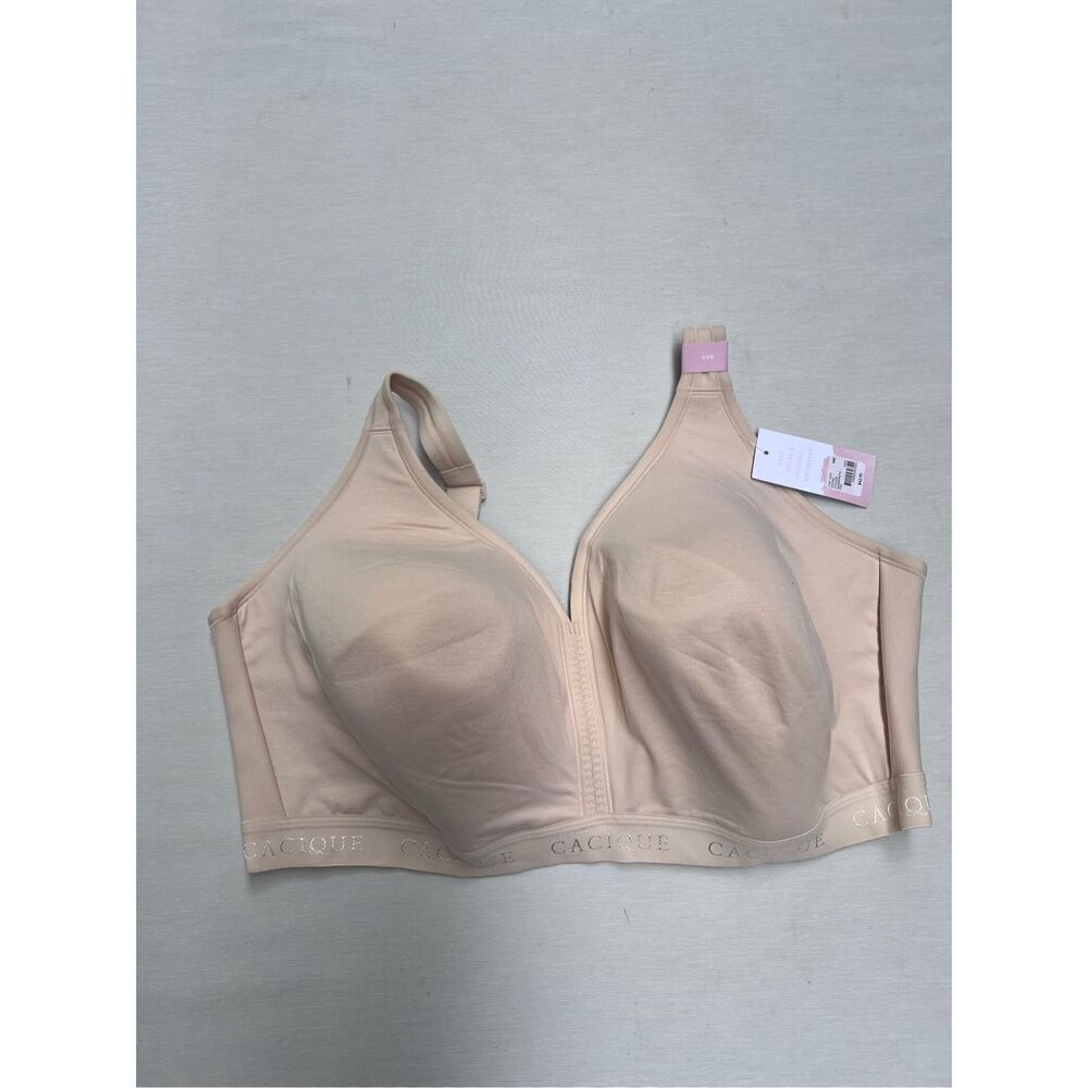 Cacique Unlined Full Coverage No Wire Bra 44G Cotton Blend Adjustable